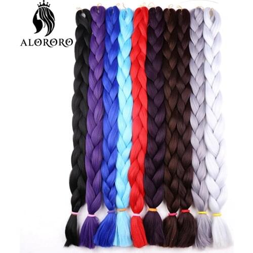 Alororo 32 Colors Jumbo Braid Hair Pure Braiding Hair Synthetic Hair Extensions 82 Inches Hair Braids for Party and Cosplay