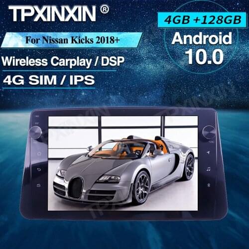 Wireless Carplay For Nissan Kicks 2018+ Android 10 Car Radio 4+128G Car Multimedia Player Radio Car GPS Navigtion Tape Recorder