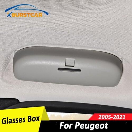 Xburstcar Auto Car Glasses Holder Sunglasses Storage Box for Peugeot 206 207 208 2008 307 308 3008 408 4008 508 2005 - 2021