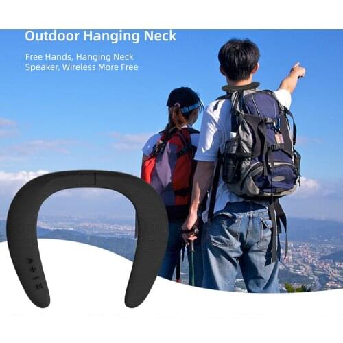 Wireless Bluetooth Wearable Speaker 5D Stereo Outdoor Audio Creative Neck-mounted U-shaped Support Music Bass Surround with mic