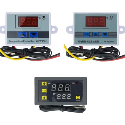 AC 110-220V Digital LED Temperature Controller XH-W3001 W3002 W3230 For Incubator Cooling Heating Switch Thermostat NTC Sensor