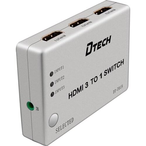 Dtech HDMI Mixer Switcher HDTV 1080p 4k 3 Port Audio Video Support CEC Function Hdmi Switch