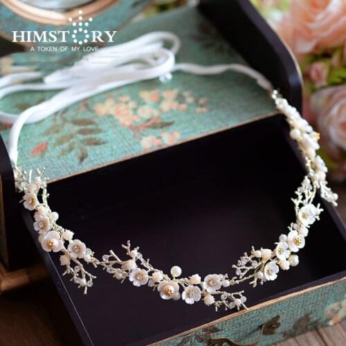 HIMSTORY Vintage Handmade Sweety Floral Hairband ,Elegance Bridal Wedding Party Hair Decoration Headpiece Hairwear