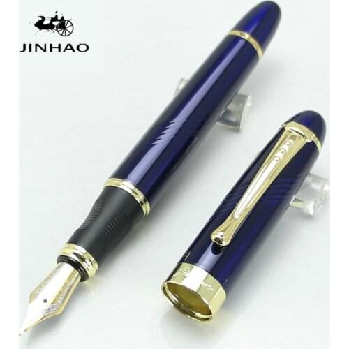 JINHAO X450 Luxury Dazzle Blue Fountain Pen High Quality Metal Inking Pens for Office Supplies School Supplies New Arrivel