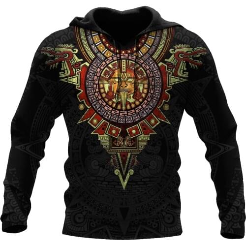 Aztec Mexico Tattoo 3D Jacket Men/women Harajuku Hoodie Unisex Casual Streetwear Sweatshirt Pullover sudadera hombre W-044