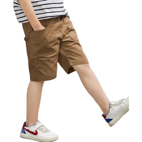 Fashioin Toddler Boys Cargo Pants Korean Teenage Boys Loose Shorts Solid Color Sport Pants Clothes for Children Boys 4 8 12 14Y