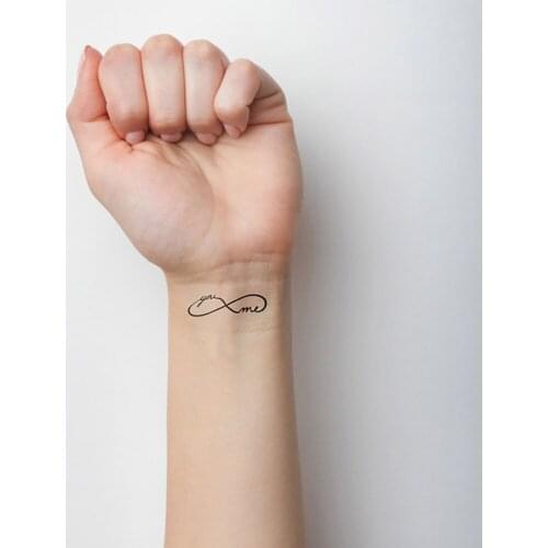 Mens Women Body Arm Art Sticker Couple Fake Tattoo Kit Sleeve Tips Tools 1PCS Love Infinity Symbol Waterproof Temporary Tattoos