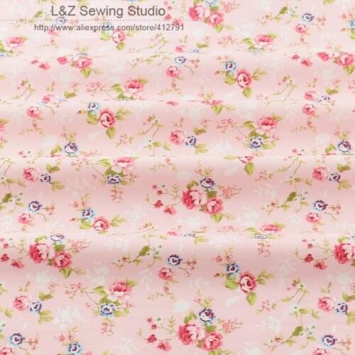 New 156#-3 pink printed floral patterns 50cmx160cm/piece cotton fabric tilda quilting cloth home textile factory direct fabric
