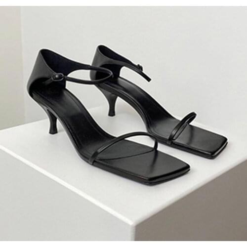 2021 New Hot Sale Summer Women Sandals Solid Thin Heels Red Comfortable Shoes Women Sexy Fashion Women Shoes Zapatos De Mujer