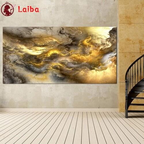 Full Square Diamond Embroidery Abstract art, golden cloud Sale Gift Handicraft Diamond Painting Cross Stitch Home Decoration