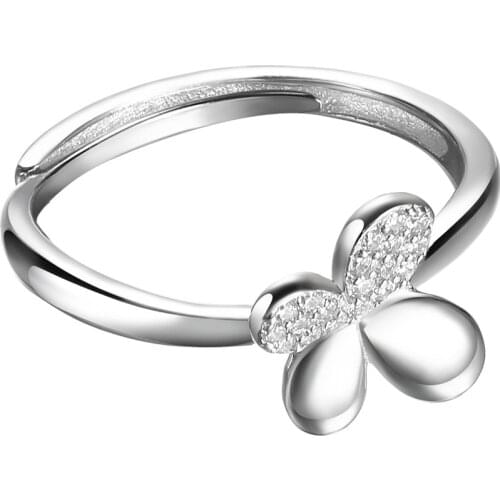 Simple Butterfly Adjustable Ring for Women and Girls Birthday Gift Engagement Jewelry