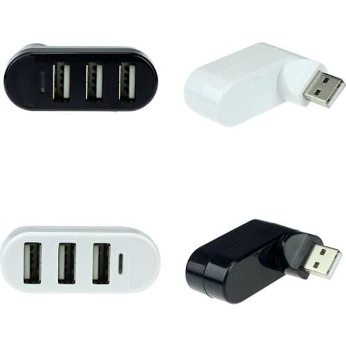 Cable Splitter Hubs 2.0 Mini Rotate 3 Ports USB Speed Adapters for PC Notebook