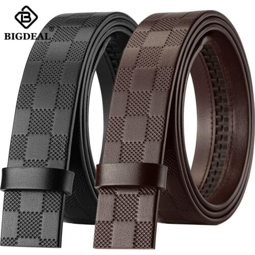 Fashion Men Top Layer Leather Casual High Quality Belt Vintage Design Automatic Buckle Genuine Leather Belts Accessories