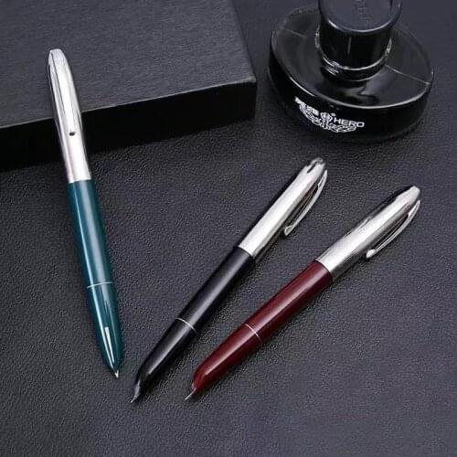 HERO 565 Fountain Pen Arrow Mark Ink Pen Stainless Steel Cap Fine Nib Stationery Office school supplies Writing Gift