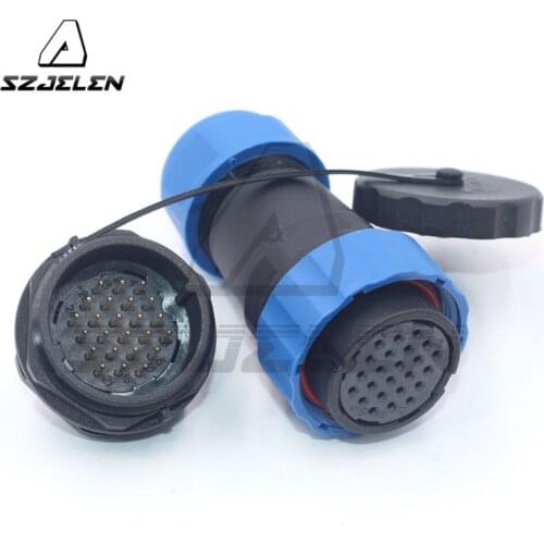 SD28TP-ZM , 28mm 24pin panel waterproof cable Connector IP67,electrical Power wire connector male and female 24pin