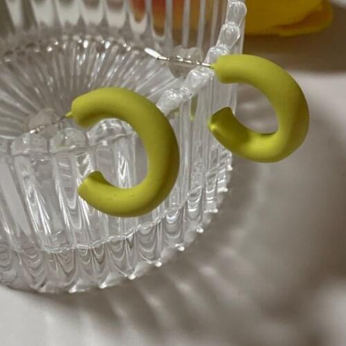 Besimpol Bright Real 925 Sterling Silver Stud Earrings Yellow C Shape Earrings For Women Daily Wear Simple Fine Jewelry Gifts