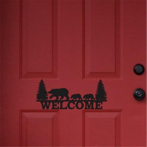 Sweet Home Welcome Wall Stickers Vinyl Lettering Word For Door or Wall Art Decal Sticker Welcome Tree Bear Sticker Y170828