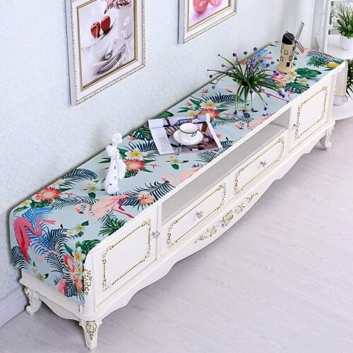 Modern Minimalist TV or Shoe Cabinet Cover Towel Nordic Waterproof Home Tablecloth Cotton Linen Fresh Table Mat