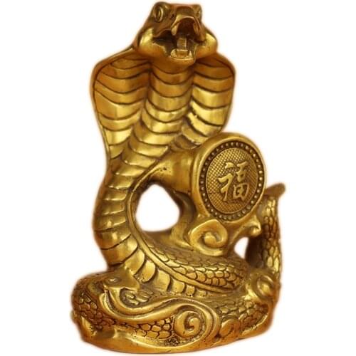 Pure Brass 12 Zodiac Snake mascot ornaments money fortune Snake home decoration copper craft gift Ornaments