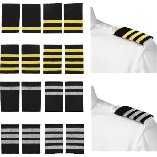 YiZYiF Clothing Decor Epaulettes Professional Pilots Uniform Epaulets Fashion Shirts Craft Shoulder Badges Garment DIY Accessory