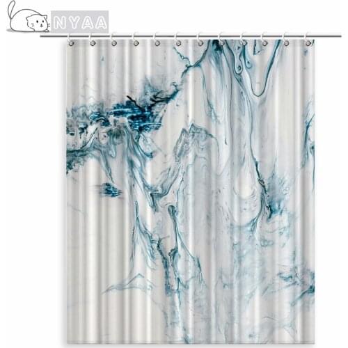 Geometric Tile Pattern Colorful Marble Shower Curtains Bathroom Curtain Frabic Waterproof Polyester Bathroom Curtain with Hooks