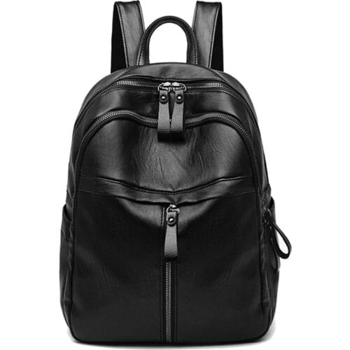 Women Backpack Multi-Pockets Soft PU Leather Shoulder Bag Female Large Capacity Tote Bag Girls School Book Bag 2021 Travel Bags