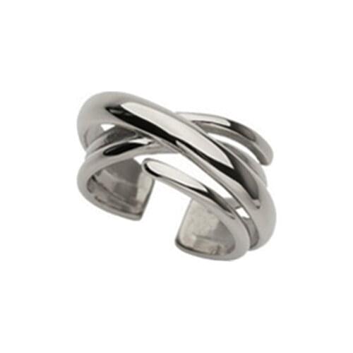 Vintage Silver Color Irregular Chains Rings For Women Jewelry Beautiful Finger Open Rings For Party Birthday Gift