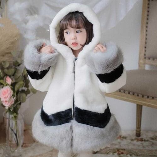 Winter Girl Coats Fur Jackets Snowsuit Kids warm Parkas Children Jacket Hooded Fashion Thick Baby Coat