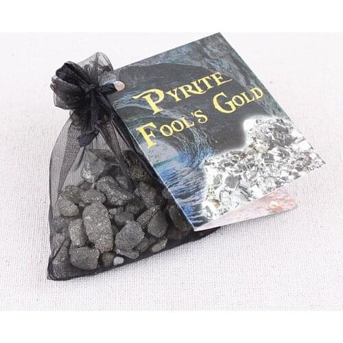 1PC Bagged Natural Pyrite Fine Sand Gravel Iron Ore Specimen Students Wishing Bottle Gathers Original Stone