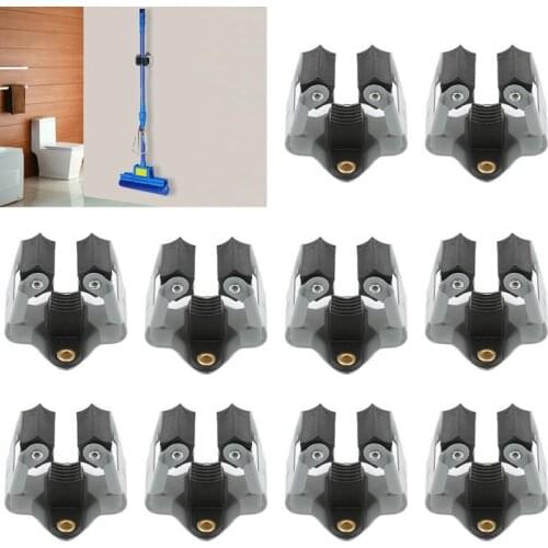 10pcs/set Wall Mounted Mop Holder Broom Storage Holder Rack Bathroom Organizer Hanging Kitchen Tool with Screws