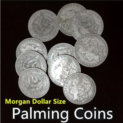 10pcs Palming Coins (Morgan Dollar size Version),Coin Magic Tricks,Magic Accessories,Stage,Close Up,Illusion,Magia Toys Classic