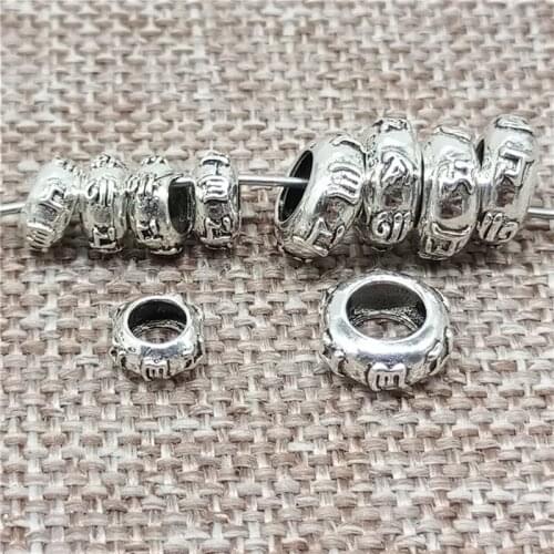 925 Sterling Silver Om Beads Om mani padme hum Spacer for Bracelet Necklace