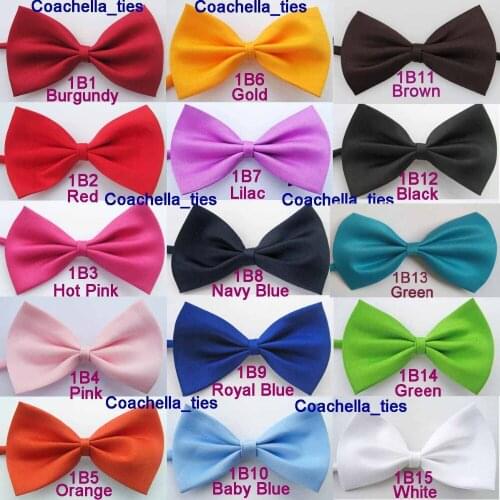 Lot Of 100pcs Unisex Tuxedo Bowtie Fashion Solid Color Bow Tie Adjustable Childrens Ties butterfly Polyester Cheap Pre-Tied
