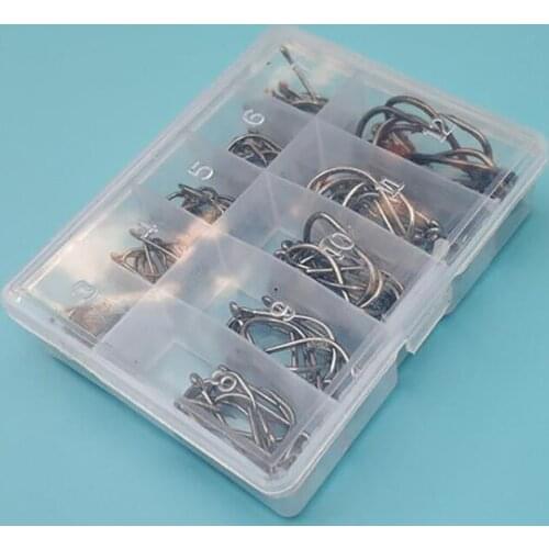 100pcs/box Fishing Hooks Carbon Steel Single Circle Fishhook Fishing Accessories