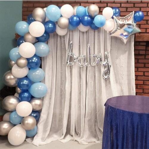 103pcs Blue Balloons Garland Arch Kit White Grey Blue Confetti Latex Balloons Baby Shower Wedding Birthday Party Decorations