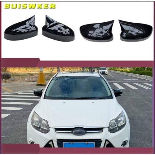 2pcs/Set Car Door Side Mirror Cover Replacement Parts For Ford Focus