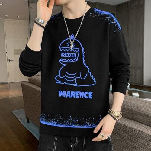 2021 Spring Men Sweater Casual Sweatshirt Men Harajuku Sweater Pullover Cartoon Print Japanese Men Street Sweater