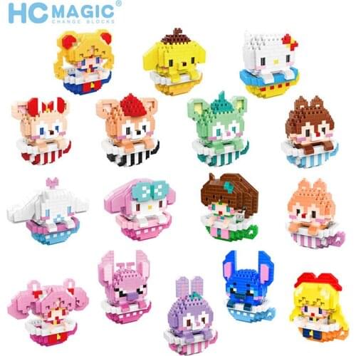 294pcs+ Micro Building Blocks Disney StellaLou Gelatoni Chip&Dale Purin Dog Diamond Brick Figures Toys For Children Gift