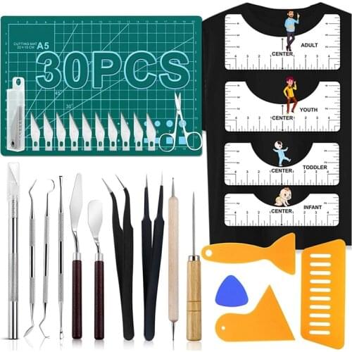 30 PCS Precision Craft Weeding Tools for Weeding Vinyl, Cameos, DIY Art Work Cutting, Hobby, Scrapbook,Sewing