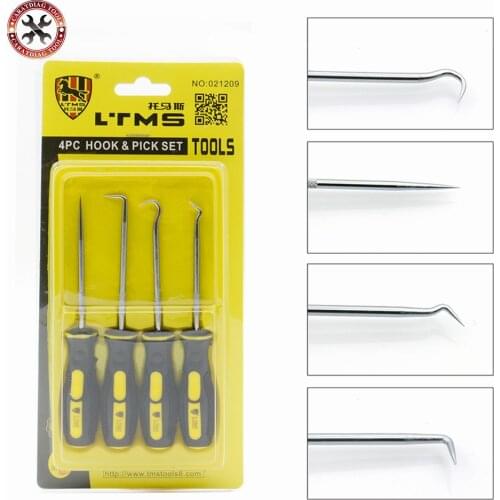 4pcs Extra Long Hook And Pick Car Automotive Set Seal Remover Craft Hobby Tool Straight/Offset/90 Degree/O-Ring Hook Pick