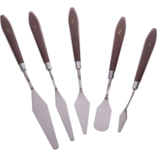 5PCS Professional Steel Artist Oil Painting Art Paint Palette Spatula E65A