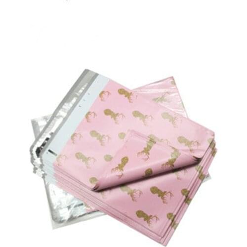 50pcs Poly Courier Mailing Packing Bags Christmas Golden Elk 26*33cm Thicken Waterproof Storage Bag PE Material Envelope Postal