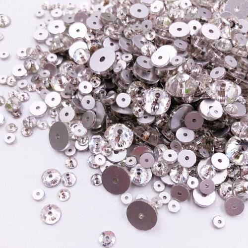 500pcs/Pack Sewing Flatback Rhinestone Clear Crystal Round Glass Beads Sew On Strass Crystal Stones DIY For Clothes Decoration