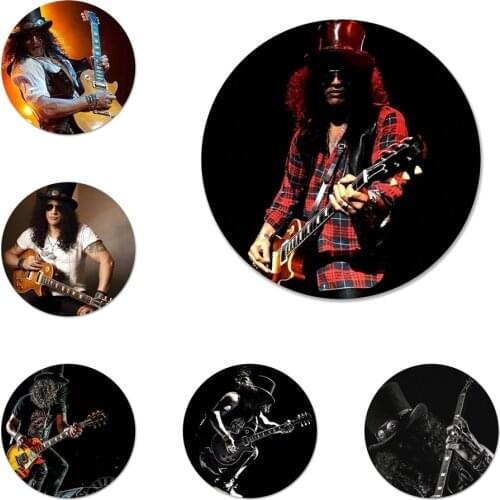 58mm rock music Slash guitars Badge Brooch Pin Accessories For Clothes Backpack Decoration gift