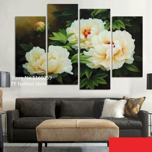 Full square 5d diy diamond embroidery peony painting 4pcs diamond painting Cross Stitch Rhinestone mosaic pattern Floral decor