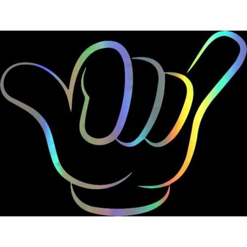 WaveHands Car Sticker Hang Loose Shaka H Decal Sticker on Car Reflective rcycle Car Styling 10cm*7.5cm