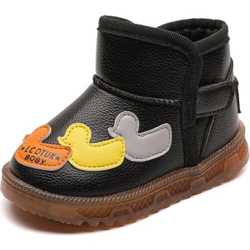 COZULMA 1-6 Years Kids Snow Boots for Girls Baby Shoes Boys Fashion Boots with Fur Children Soft Leather Bottom Cotton Shoes