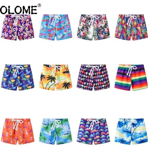 OLOME Patterned Kid Boys Board Shorts Summer Children Short Pants Casual Toddler Beach Shorts Unisex 2-7 Years Swim shorts