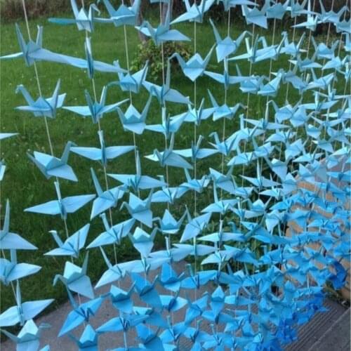 1000pcs Paper Origami Cranes On String- Party Backdrop- Origami Cranes Wedding Backdrop