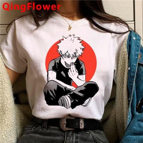 My Hero Academia Bakugou Boku No Hero Academia Todoroki summer top t shirt women couple japanese aesthetic t shirt tumblr